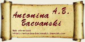 Antonina Bačvanski vizit kartica